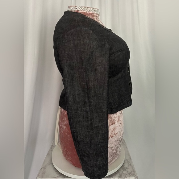 Cato Black Cropped Blazer with Ornate Buttons (743) - Picture 3 of 16